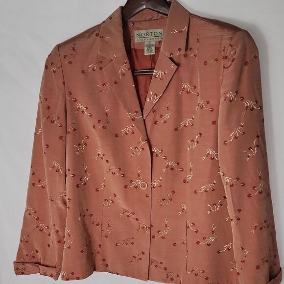Norton McNaughton Soft Floral Rayon Blend Size 12 Jacket~Blazer - Picture 1 of 11
